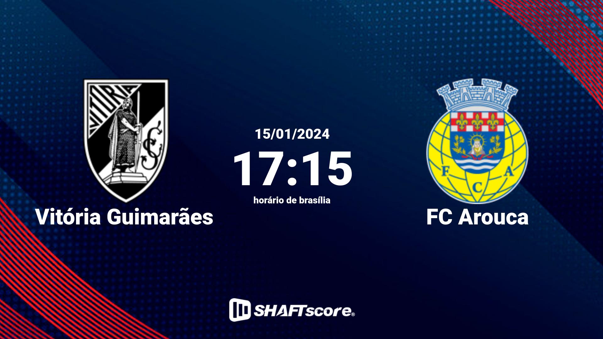 Estatísticas do jogo Vitória Guimarães vs FC Arouca 15.01 17:15