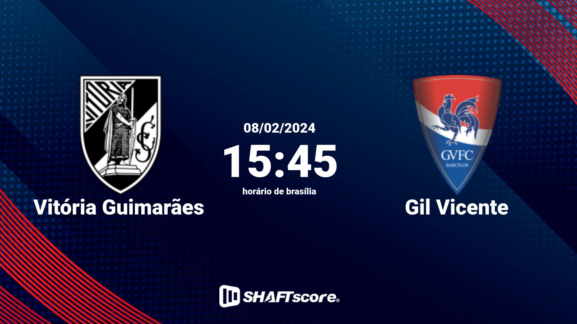 Estatísticas do jogo Vitória Guimarães vs Gil Vicente 08.02 15:45