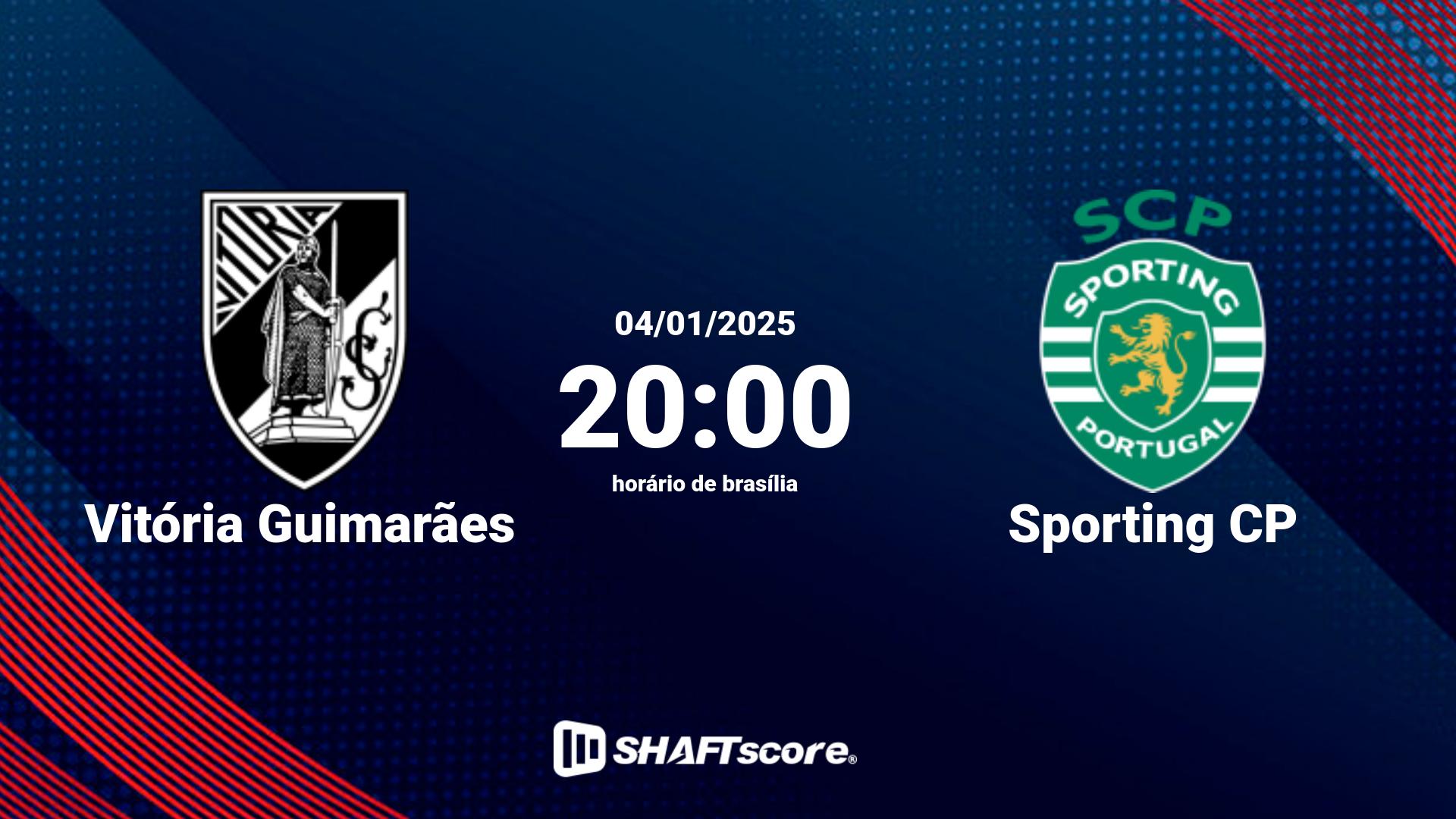 Estatísticas do jogo Vitória Guimarães vs Sporting CP 04.01 20:00