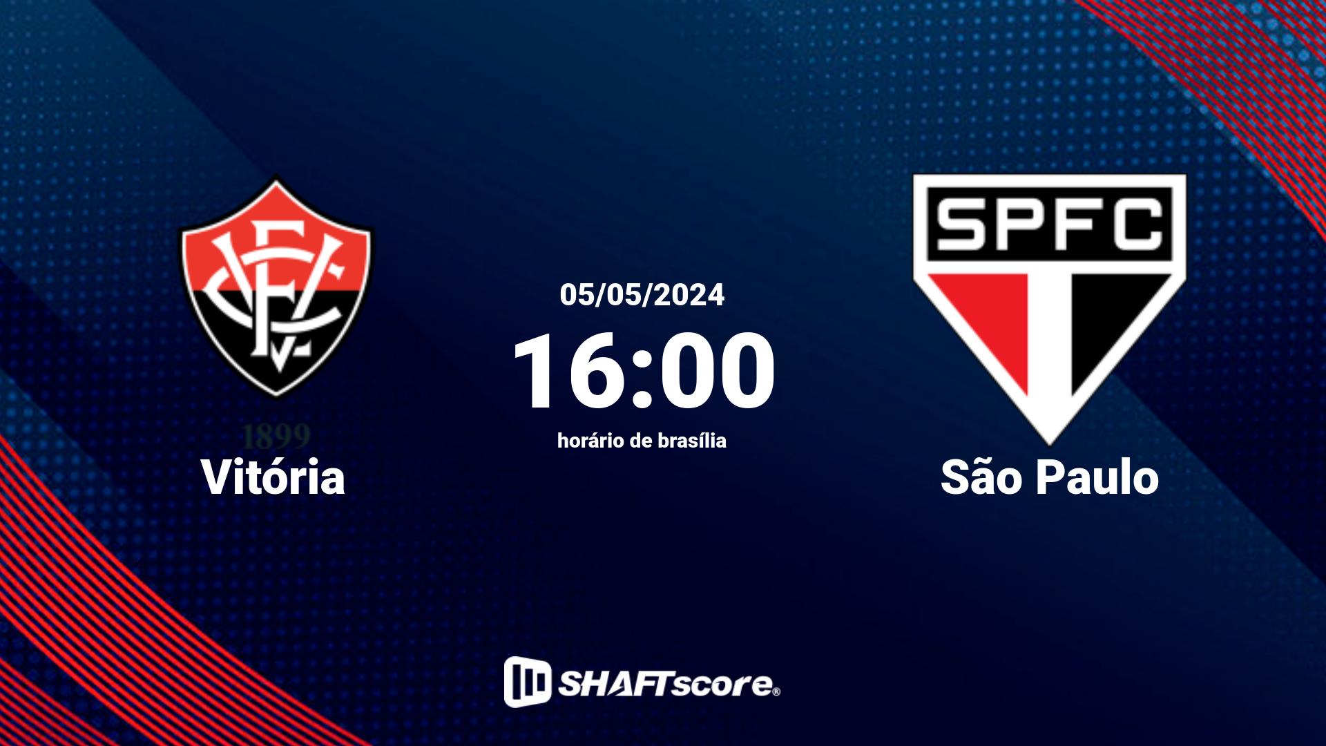 Estatísticas do jogo Vitória vs São Paulo 05.05 16:00