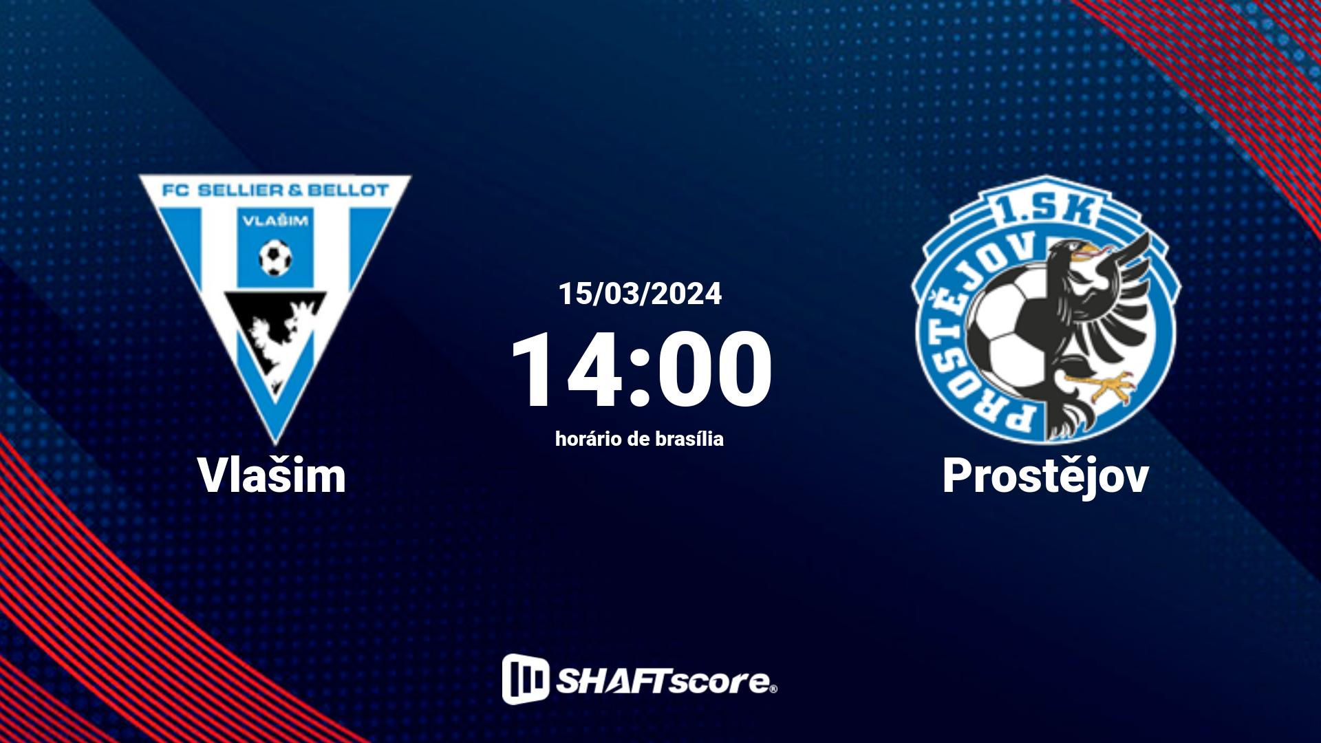 Estatísticas do jogo Vlašim vs Prostějov 15.03 14:00