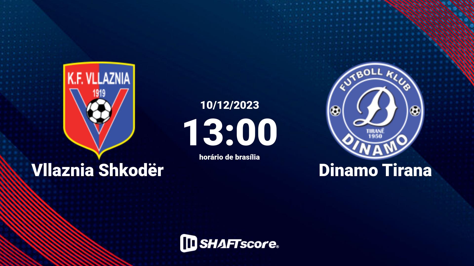 Estatísticas do jogo Vllaznia Shkodër vs Dinamo Tirana 10.12 13:00