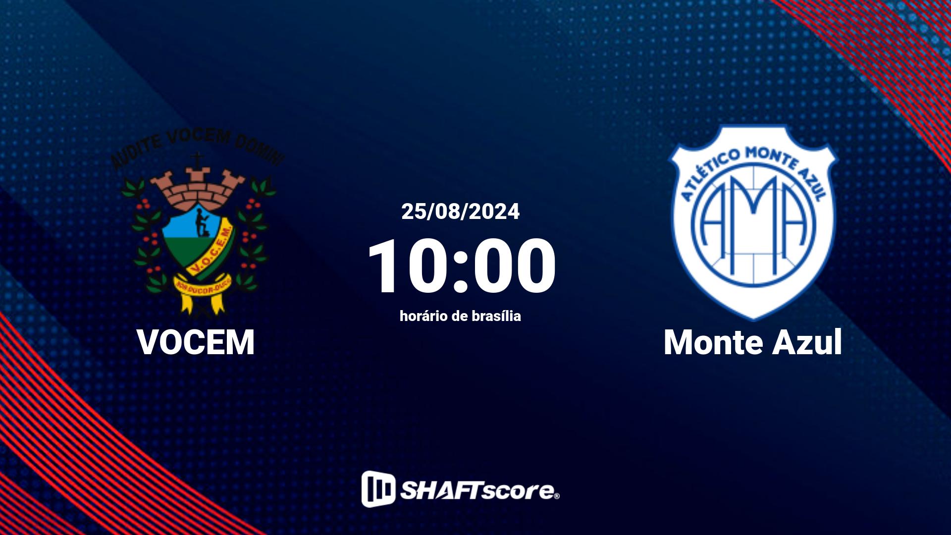 Estatísticas do jogo VOCEM vs Monte Azul 25.08 10:00