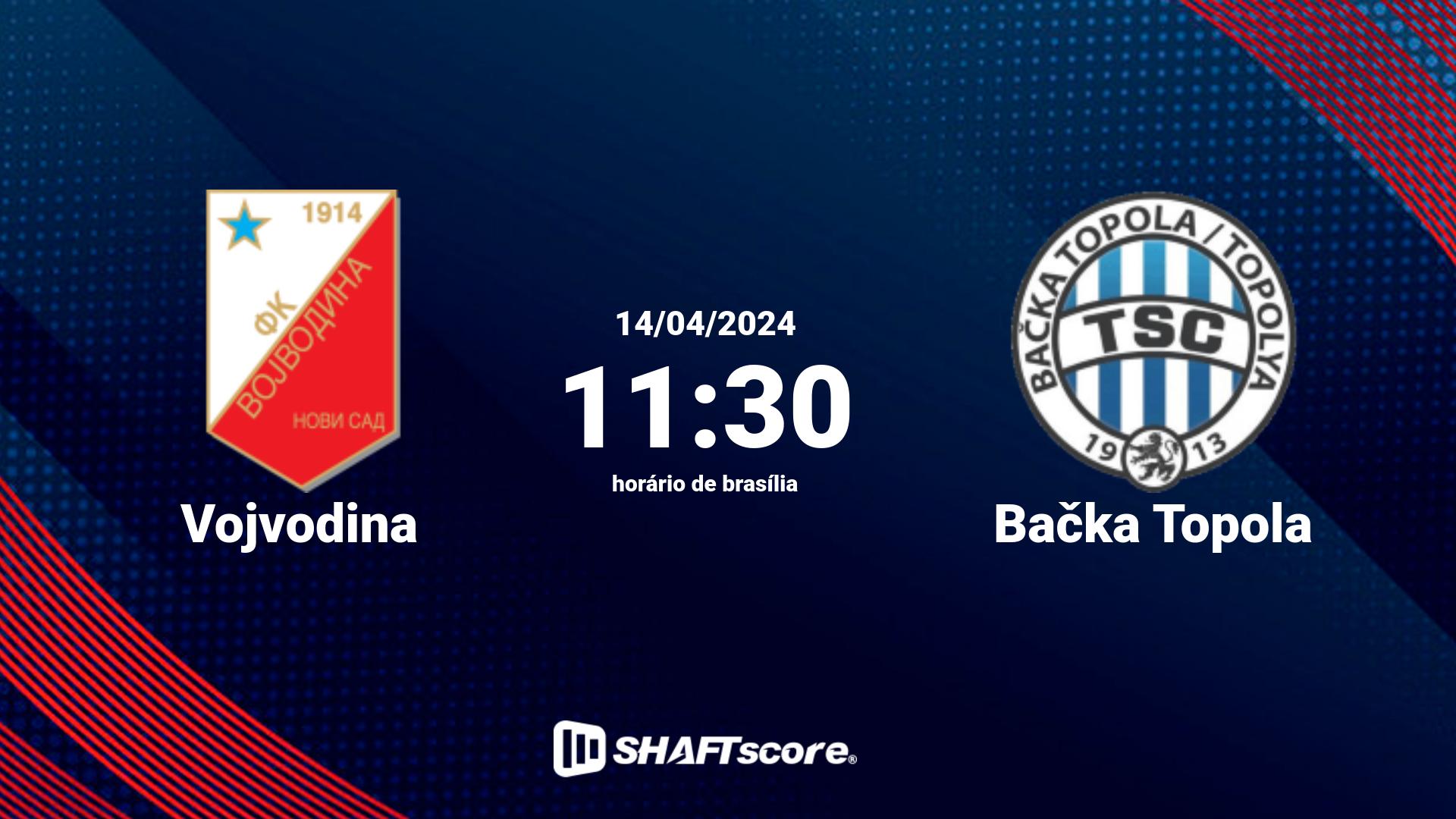 Estatísticas do jogo Vojvodina vs Bačka Topola 14.04 11:30