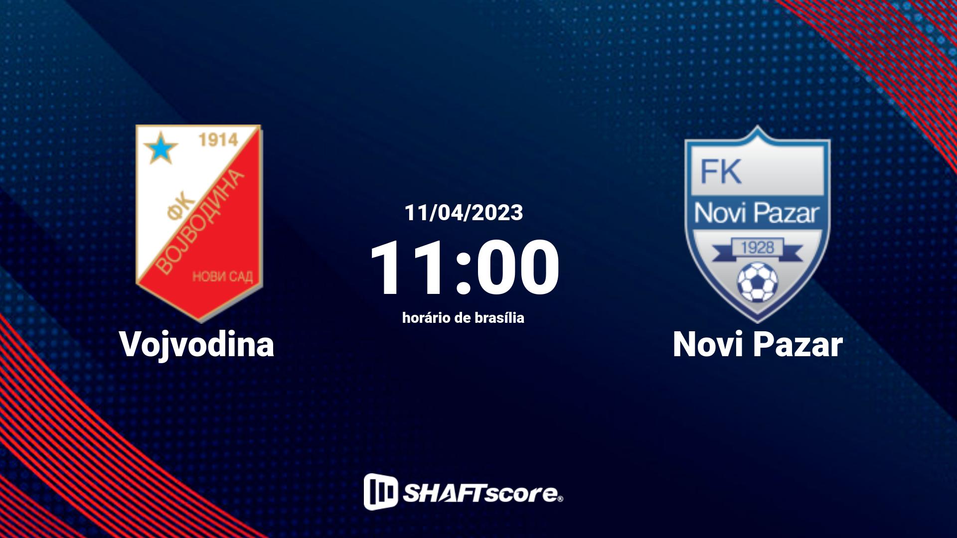 Estatísticas do jogo Vojvodina vs Novi Pazar 11.04 11:00