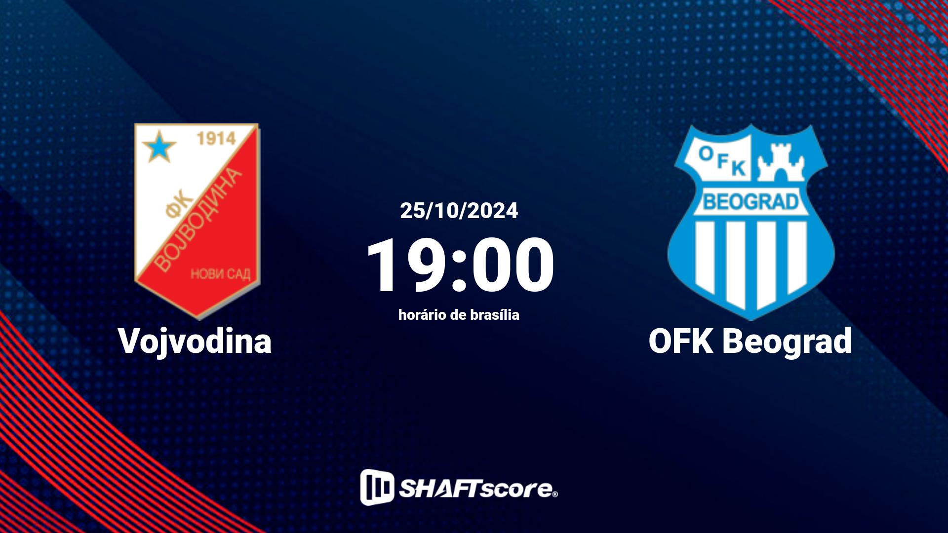 Estatísticas do jogo Vojvodina vs OFK Beograd 25.10 19:00