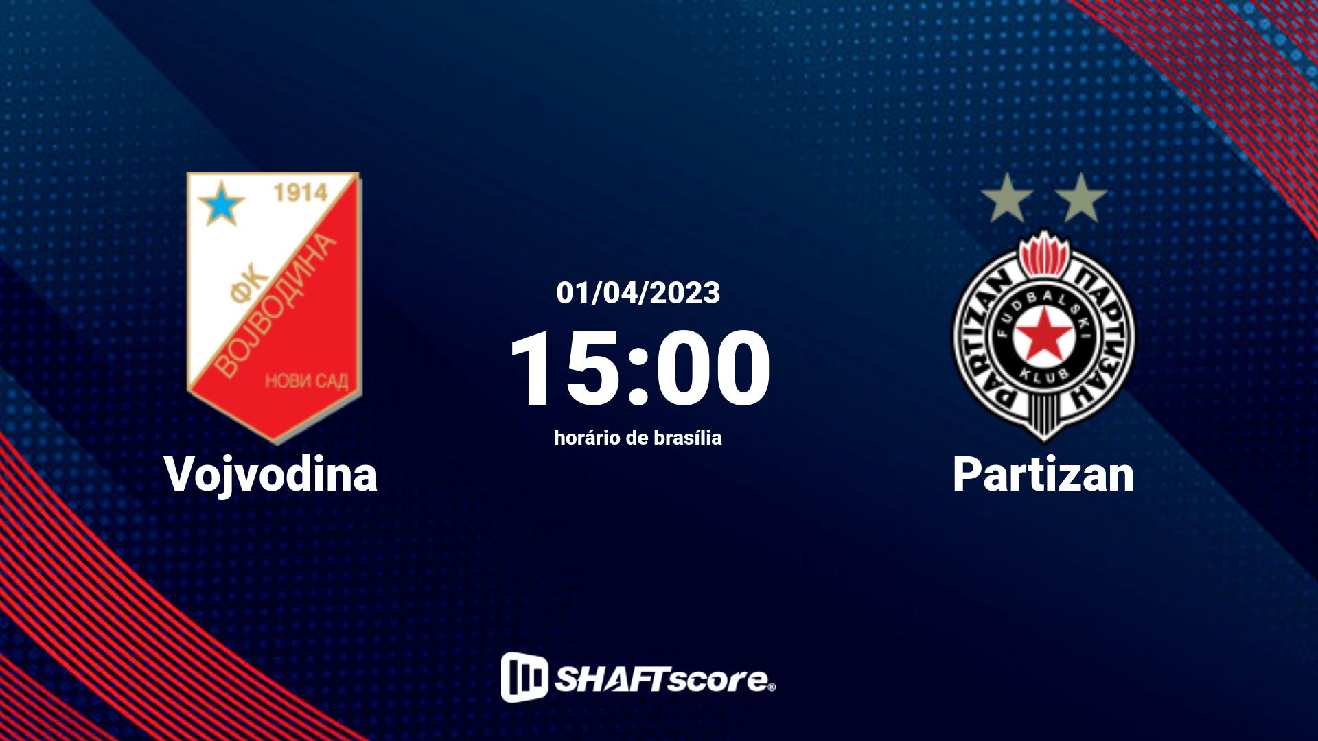 Estatísticas do jogo Vojvodina vs Partizan 01.04 15:00