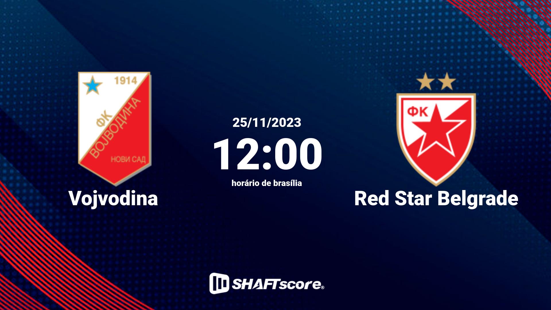 Estatísticas do jogo Vojvodina vs Red Star Belgrade 25.11 12:00