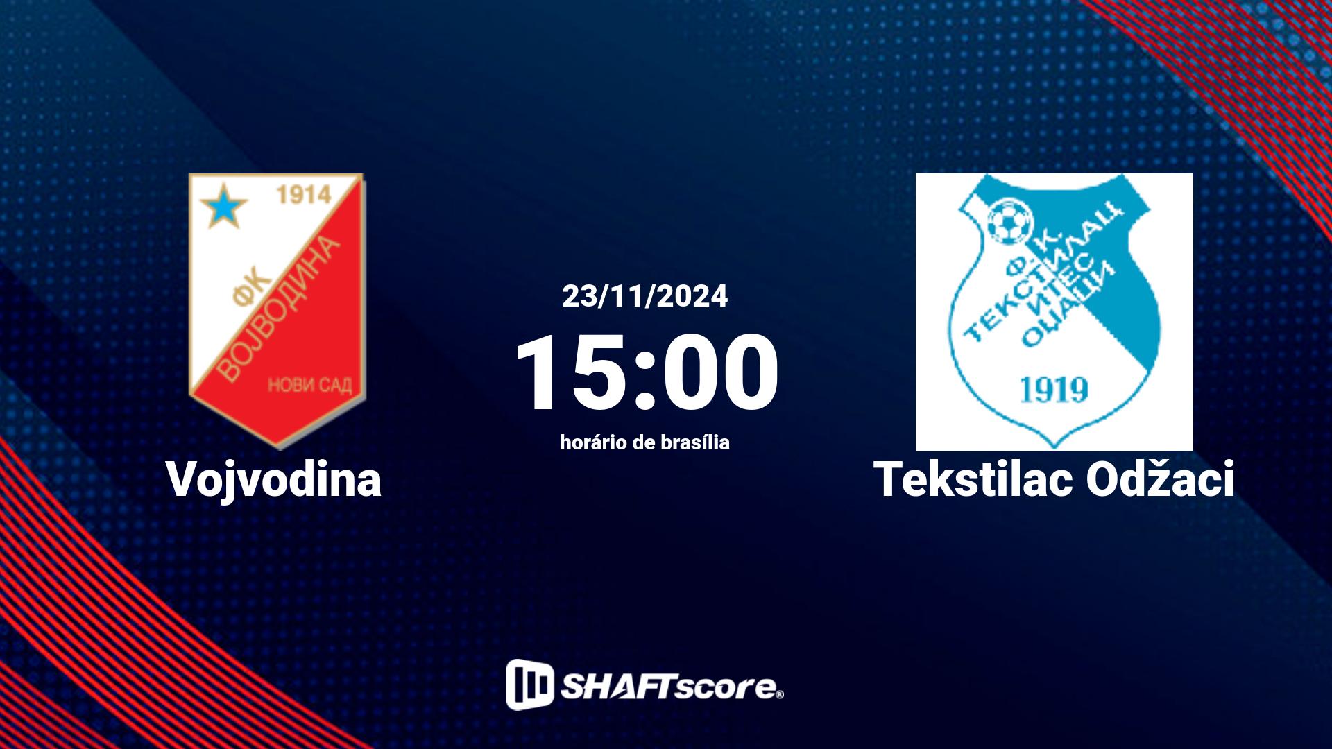 Estatísticas do jogo Vojvodina vs Tekstilac Odžaci 23.11 15:00