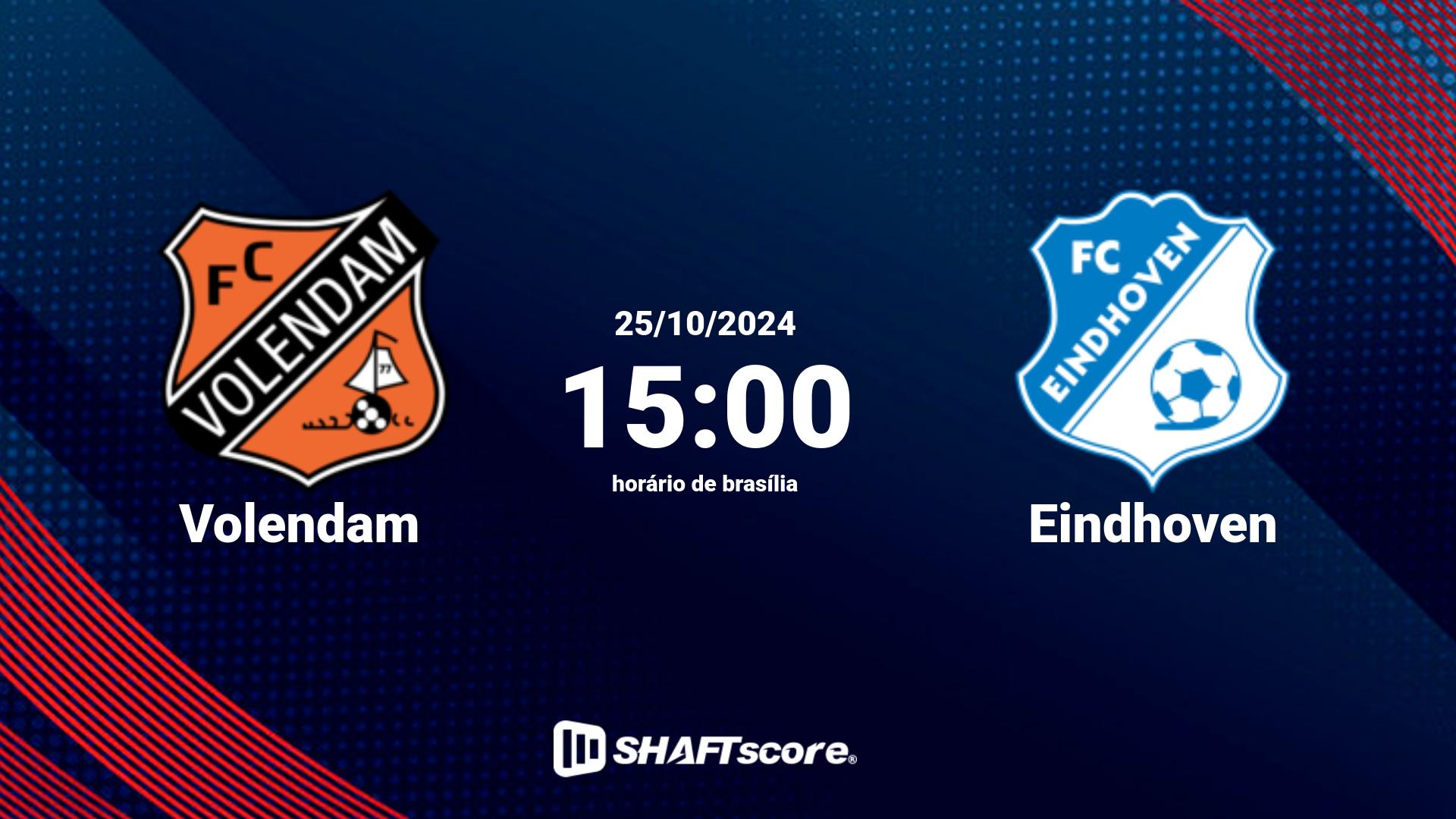 Estatísticas do jogo Volendam vs Eindhoven 25.10 15:00