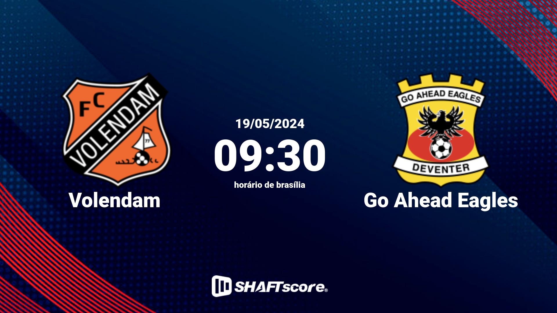 Estatísticas do jogo Volendam vs Go Ahead Eagles 19.05 09:30