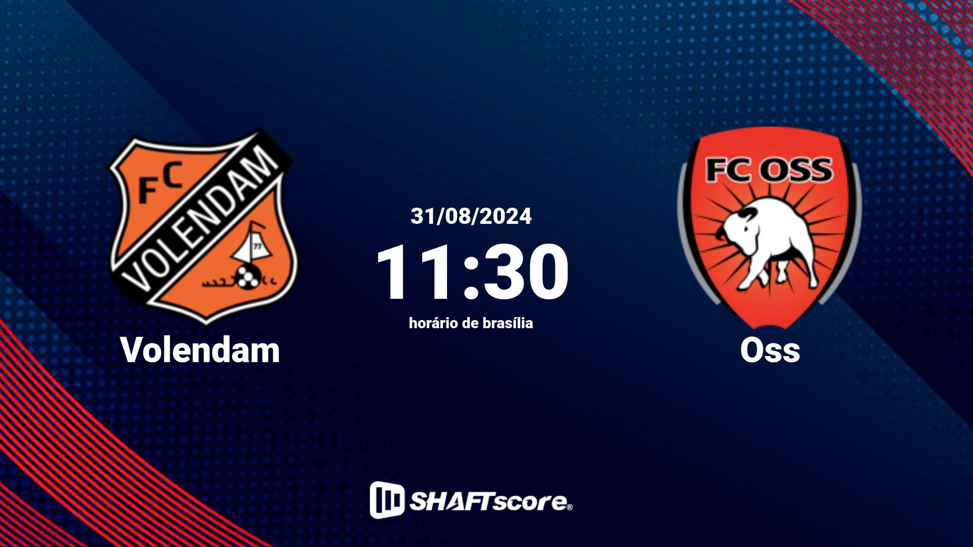 Estatísticas do jogo Volendam vs Oss 31.08 11:30