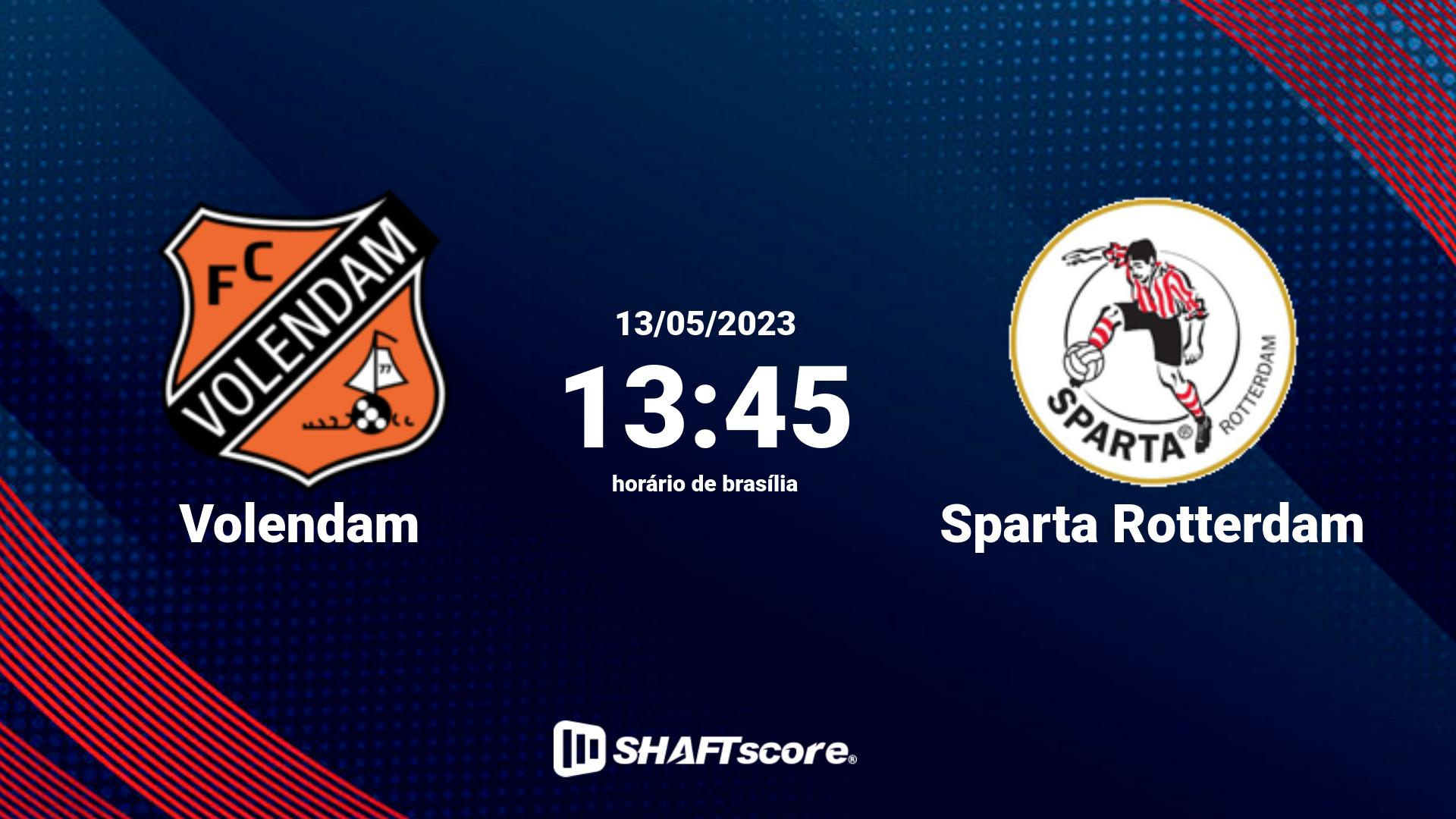 Estatísticas do jogo Volendam vs Sparta Rotterdam 13.05 13:45