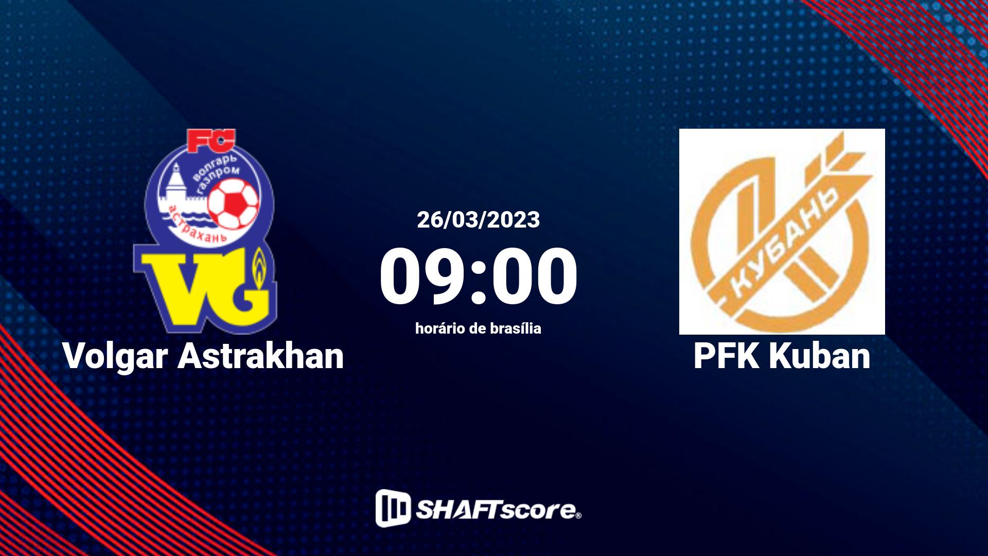 Estatísticas do jogo Volgar Astrakhan vs PFK Kuban 26.03 09:00