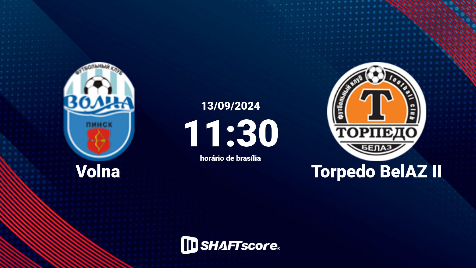 Estatísticas do jogo Volna vs Torpedo BelAZ II 13.09 11:30