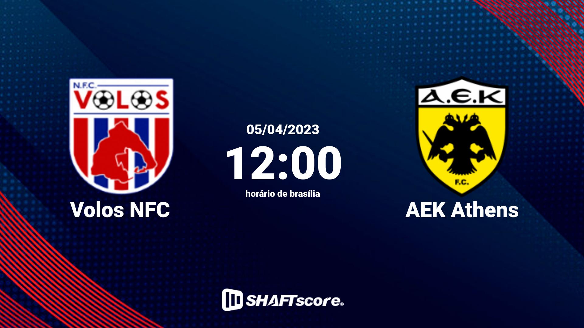 Estatísticas do jogo Volos NFC vs AEK Athens 05.04 12:00