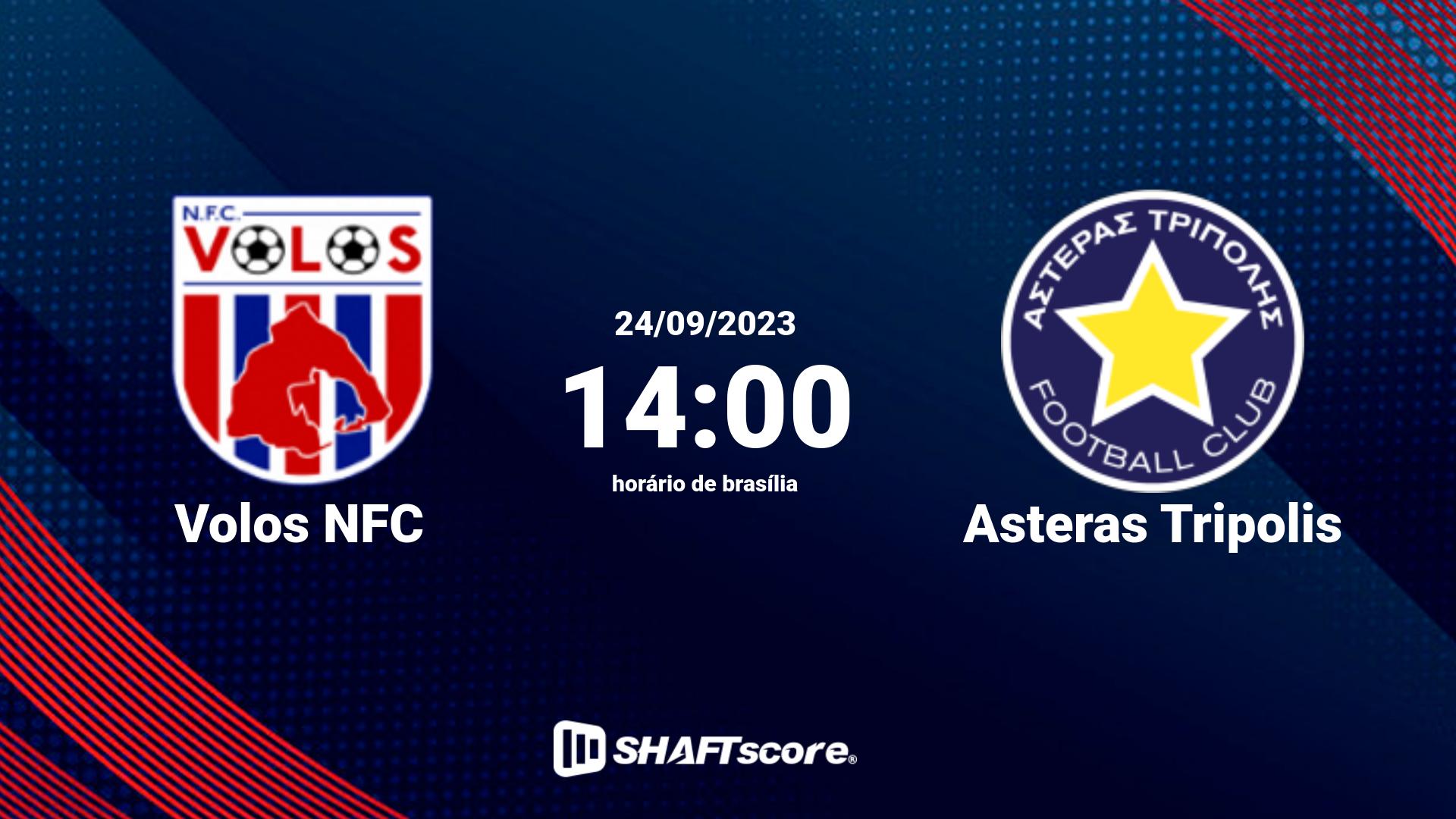 Estatísticas do jogo Volos NFC vs Asteras Tripolis 24.09 14:00