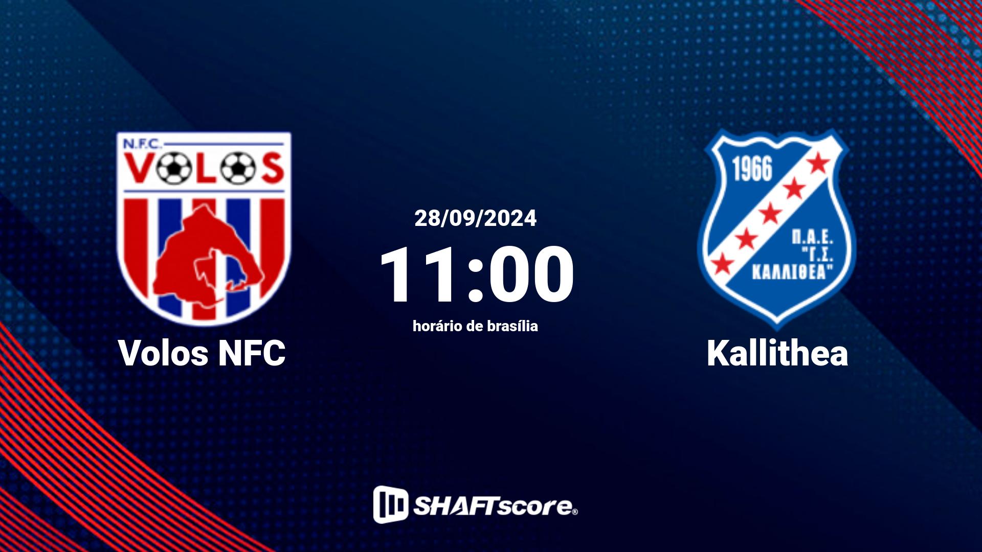 Estatísticas do jogo Volos NFC vs Kallithea 28.09 11:00