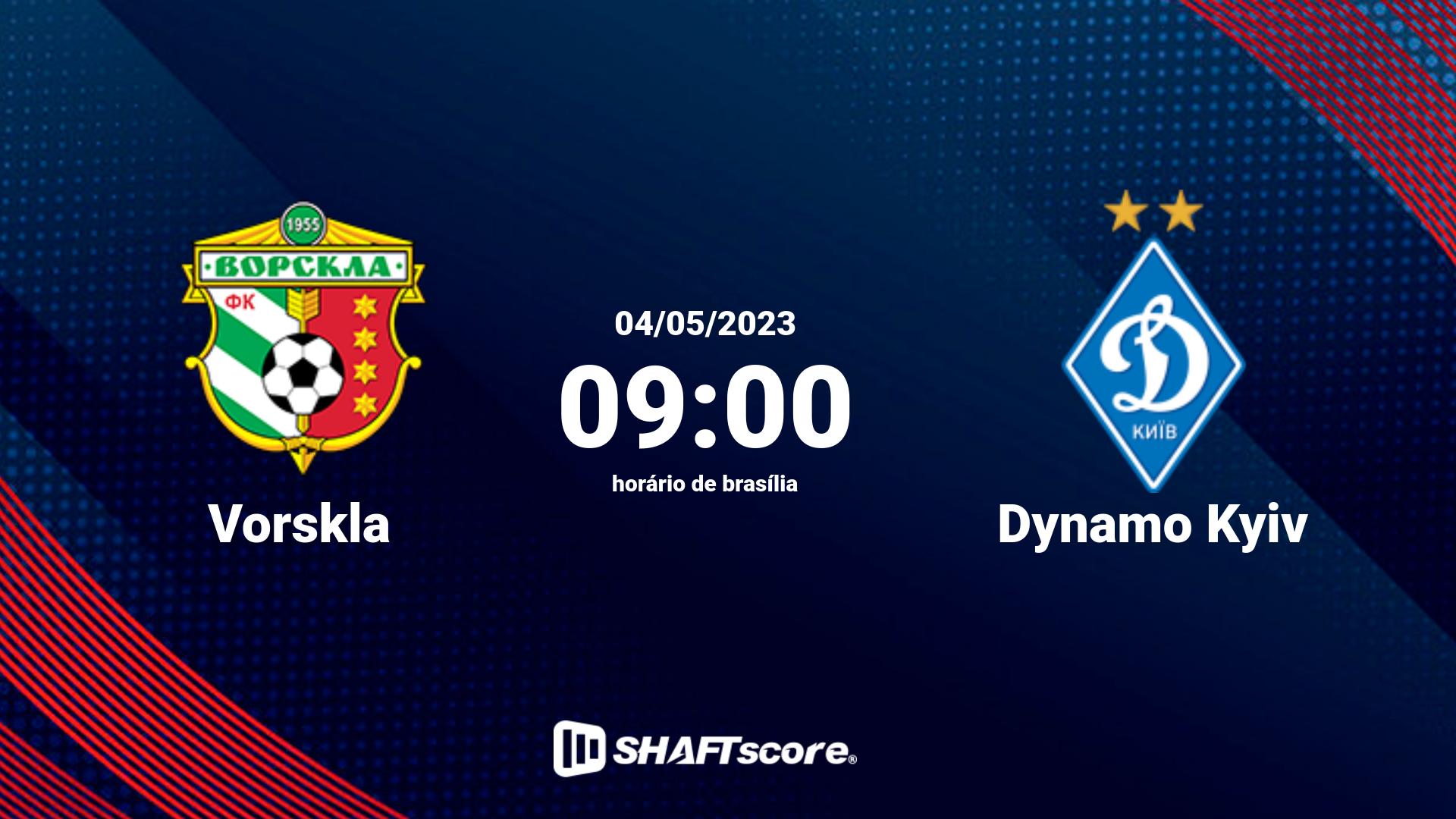 Estatísticas do jogo Vorskla vs Dynamo Kyiv 04.05 09:00