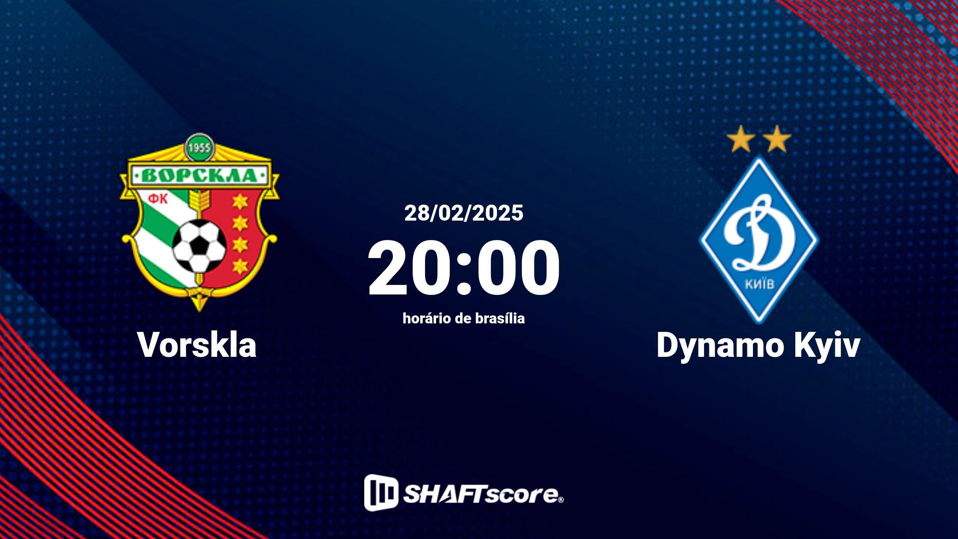 Estatísticas do jogo Vorskla vs Dynamo Kyiv 28.02 20:00