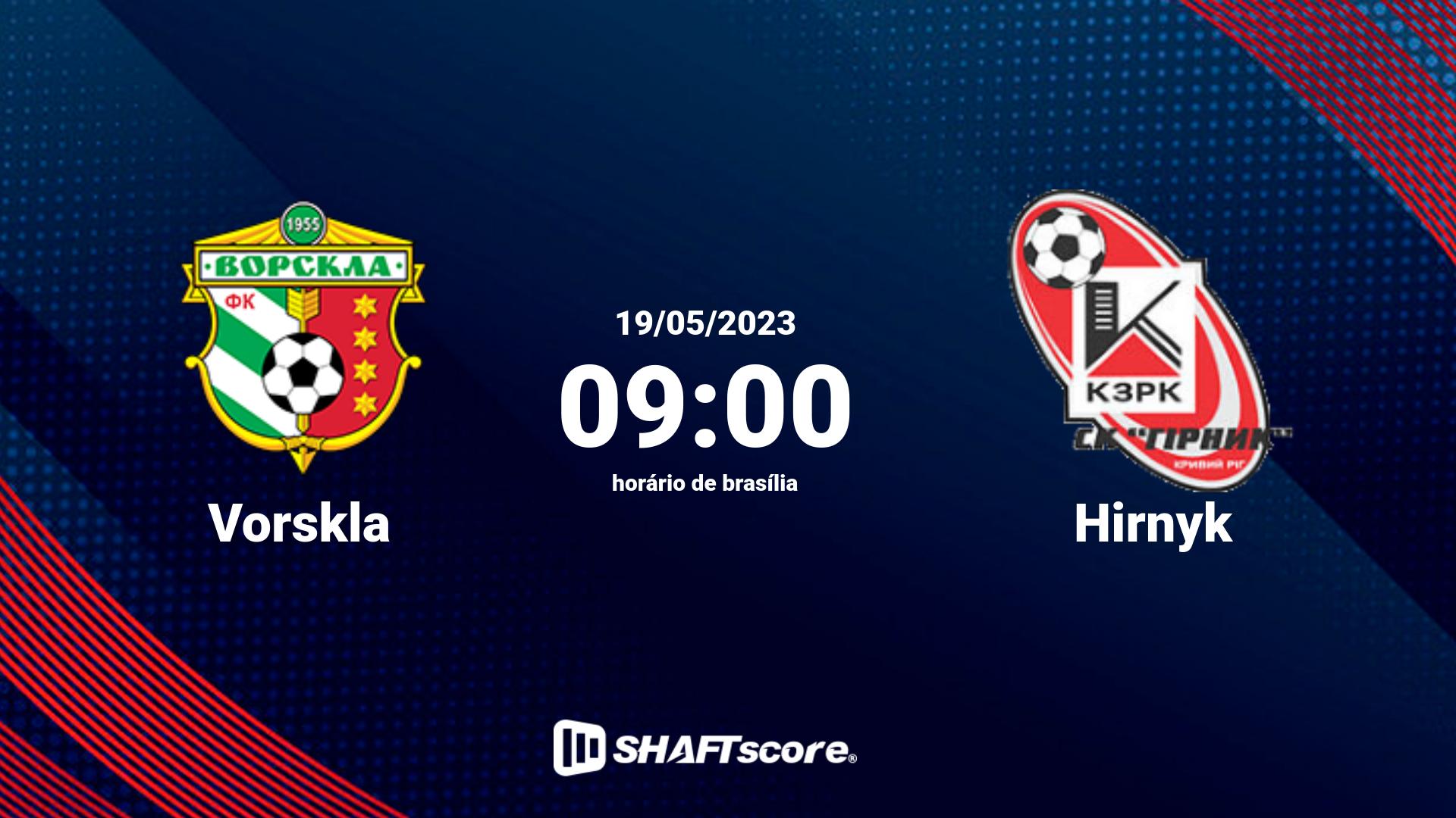 Estatísticas do jogo Vorskla vs Hirnyk 19.05 09:00