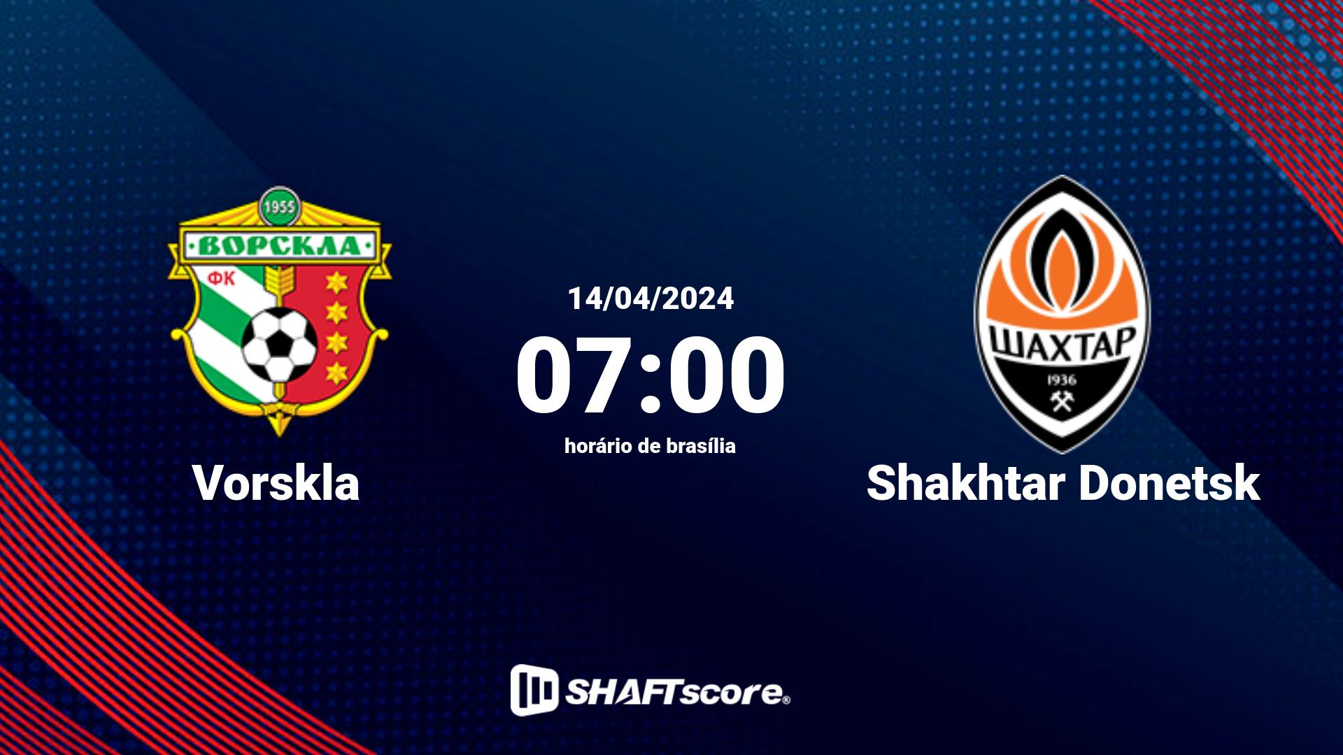 Estatísticas do jogo Vorskla vs Shakhtar Donetsk 14.04 07:00