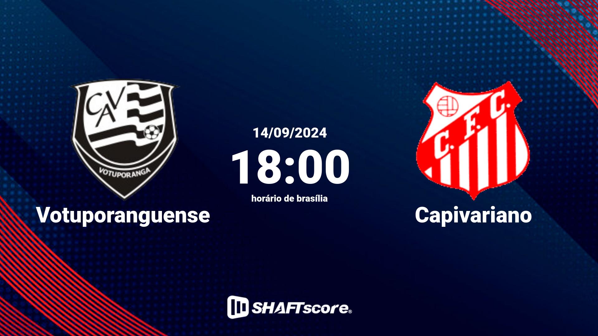 Estatísticas do jogo Votuporanguense vs Capivariano 14.09 18:00