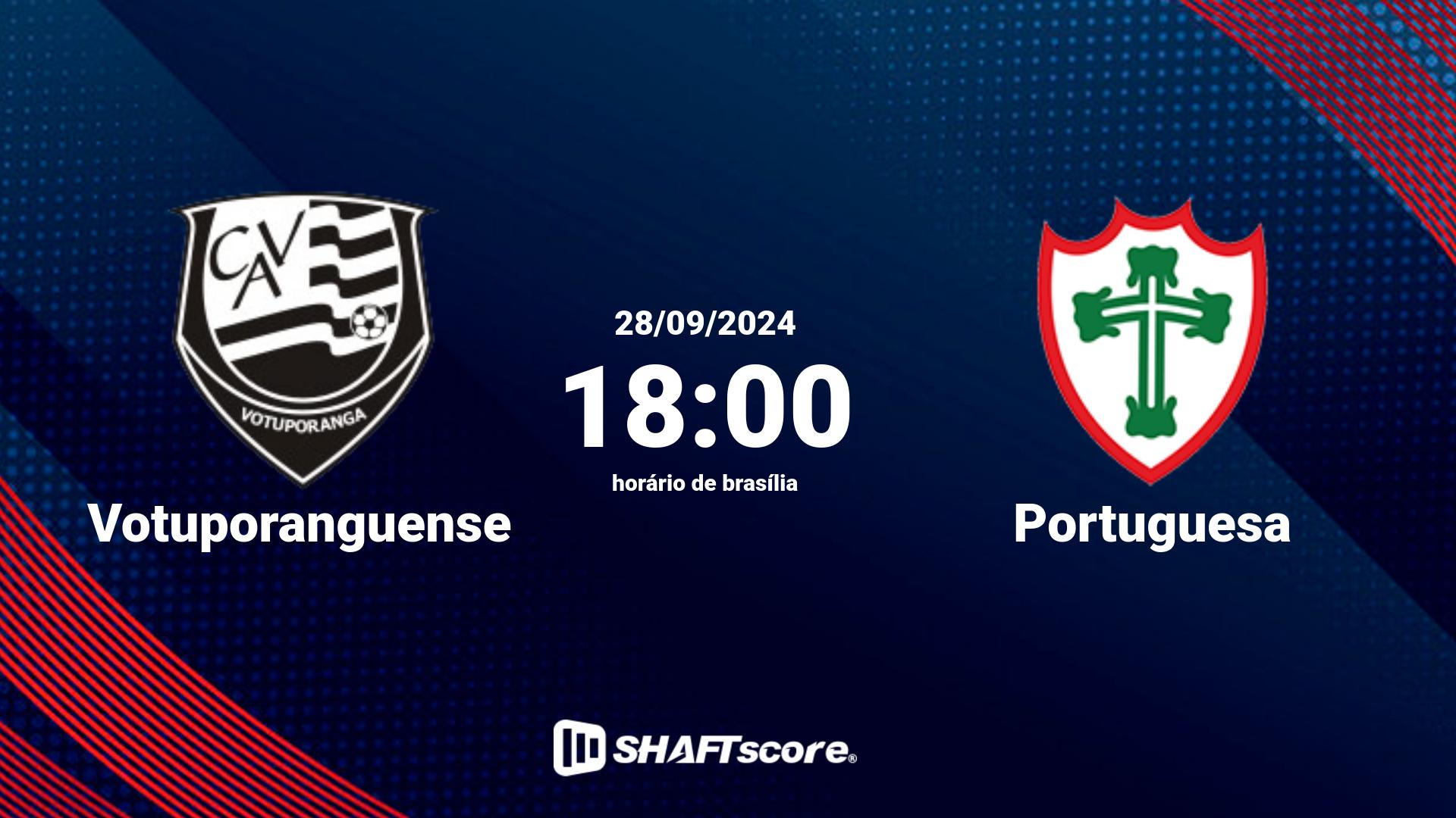 Estatísticas do jogo Votuporanguense vs Portuguesa 28.09 18:00