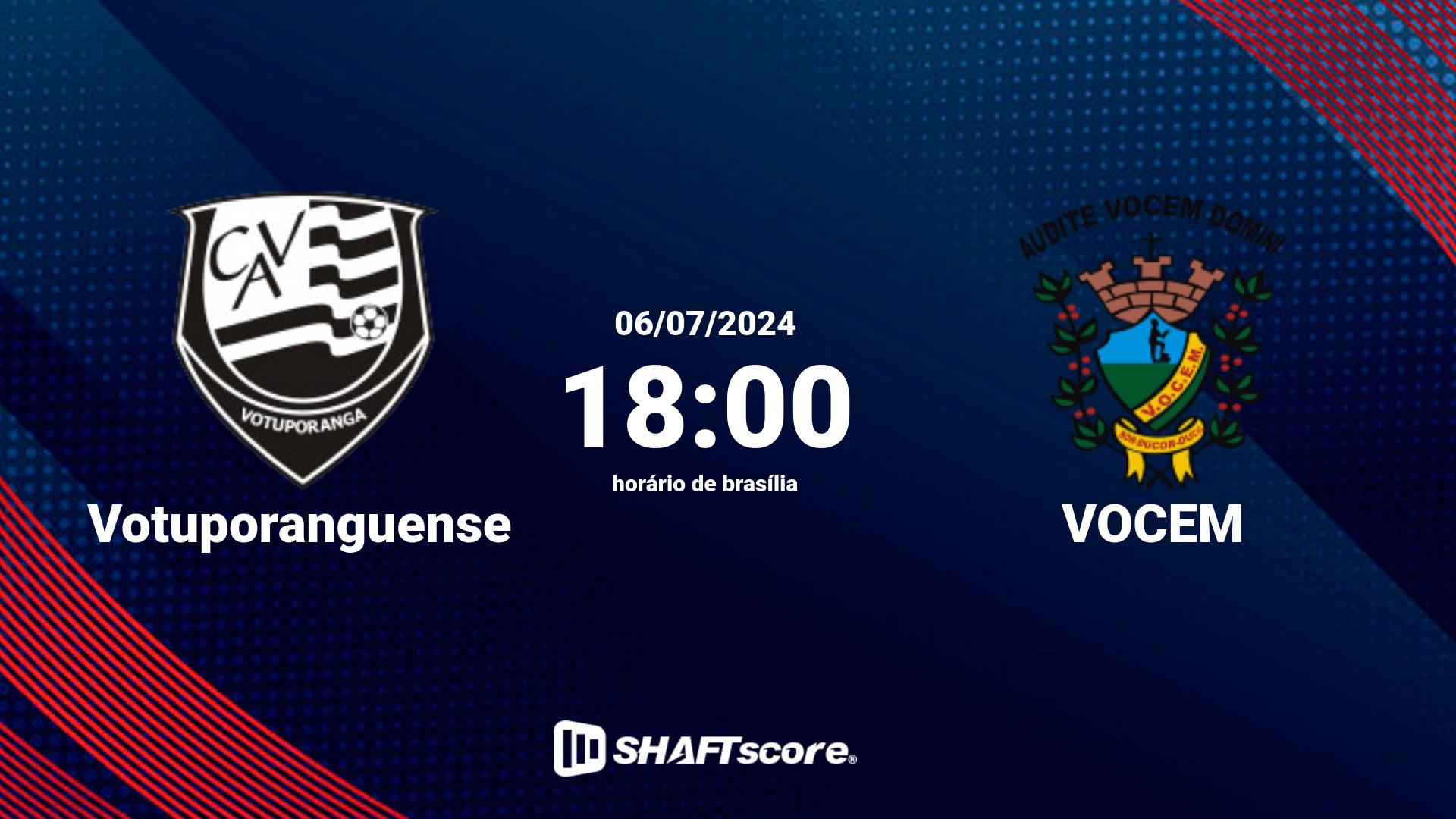 Estatísticas do jogo Votuporanguense vs VOCEM 06.07 18:00