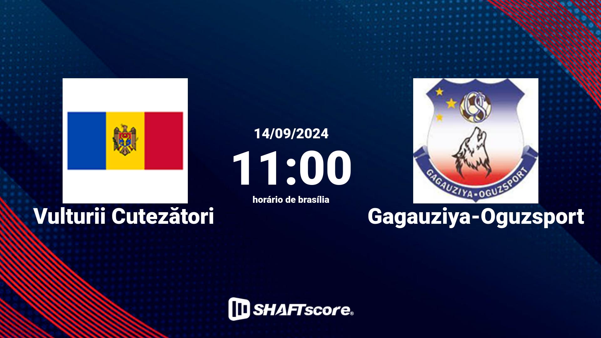 Estatísticas do jogo Vulturii Cutezători vs Gagauziya-Oguzsport 14.09 11:00