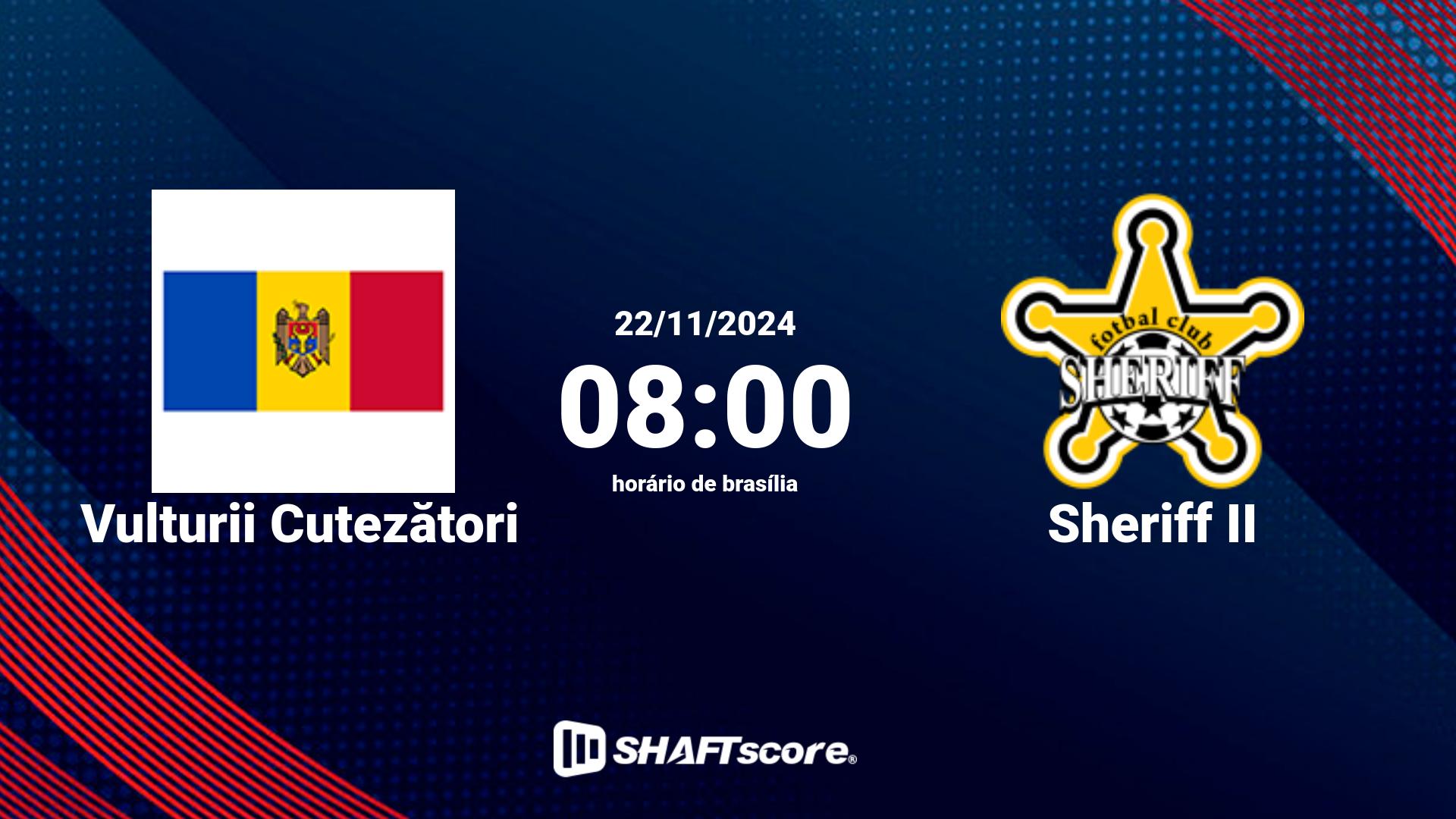 Estatísticas do jogo Vulturii Cutezători vs Sheriff II 22.11 08:00