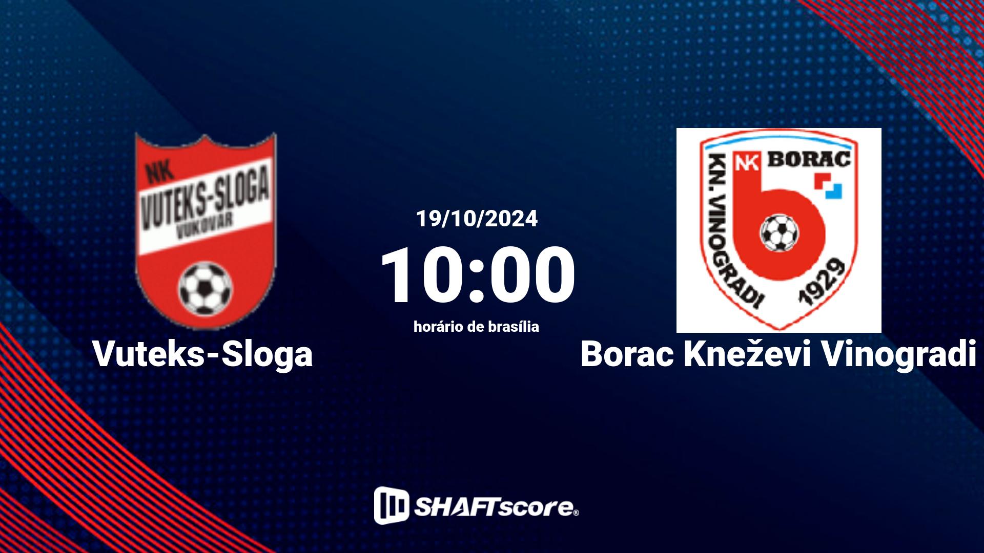 Estatísticas do jogo Vuteks-Sloga vs Borac Kneževi Vinogradi 19.10 10:00