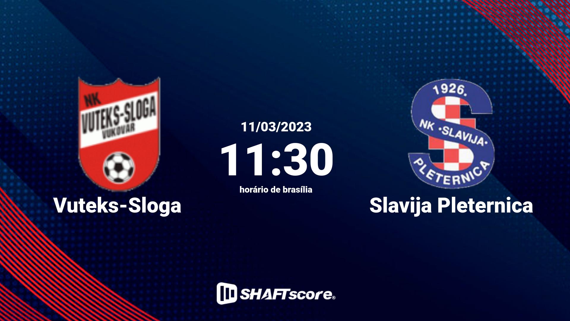 Estatísticas do jogo Vuteks-Sloga vs Slavija Pleternica 11.03 11:30