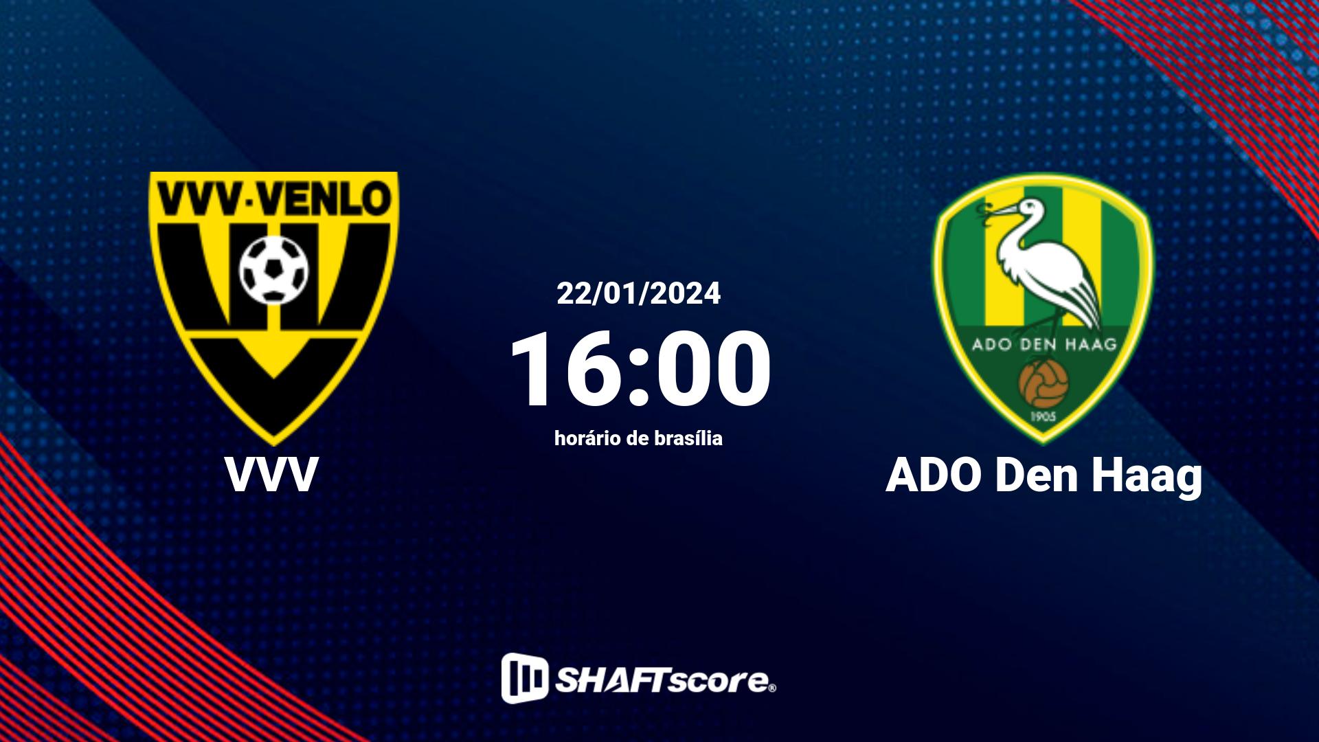 Estatísticas do jogo VVV vs ADO Den Haag 22.01 16:00