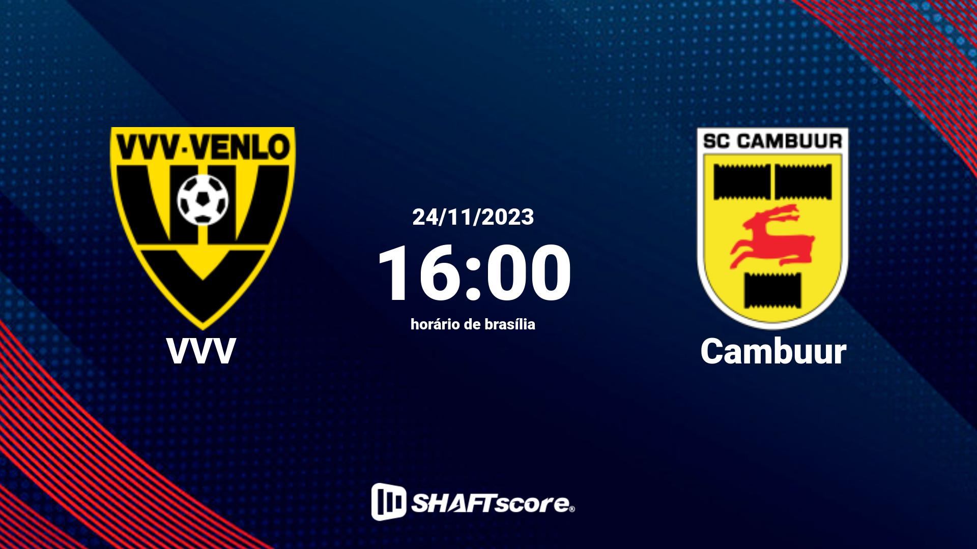 Estatísticas do jogo VVV vs Cambuur 24.11 16:00