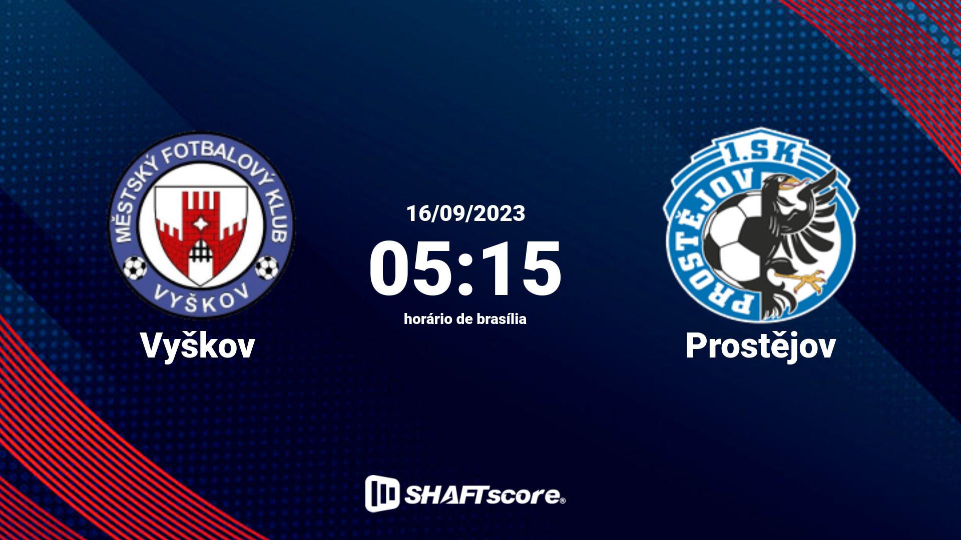 Estatísticas do jogo Vyškov vs Prostějov 16.09 05:15