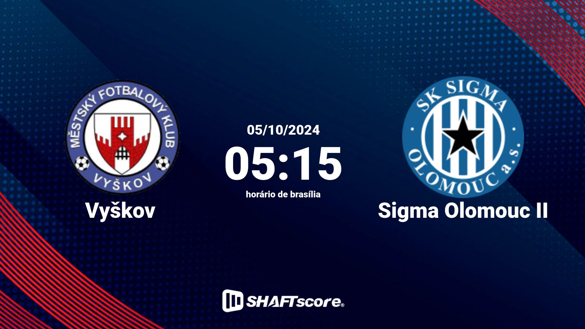 Estatísticas do jogo Vyškov vs Sigma Olomouc II 06.10 05:15