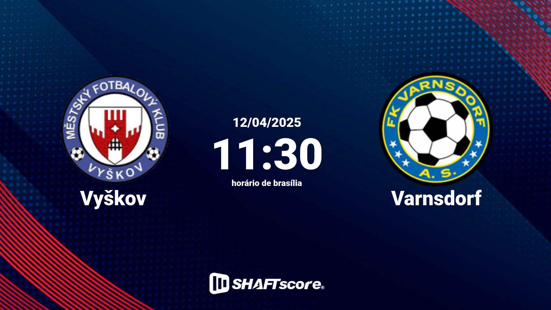 Estatísticas do jogo Vyškov vs Varnsdorf 12.04 11:30