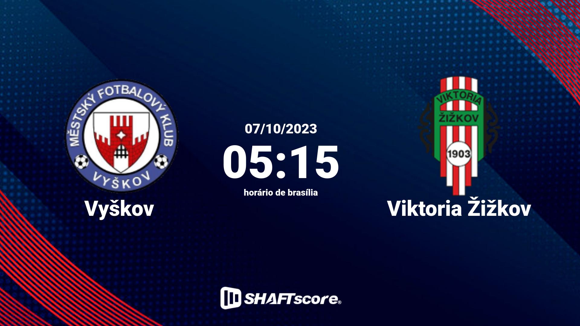 Estatísticas do jogo Vyškov vs Viktoria Žižkov 07.10 05:15