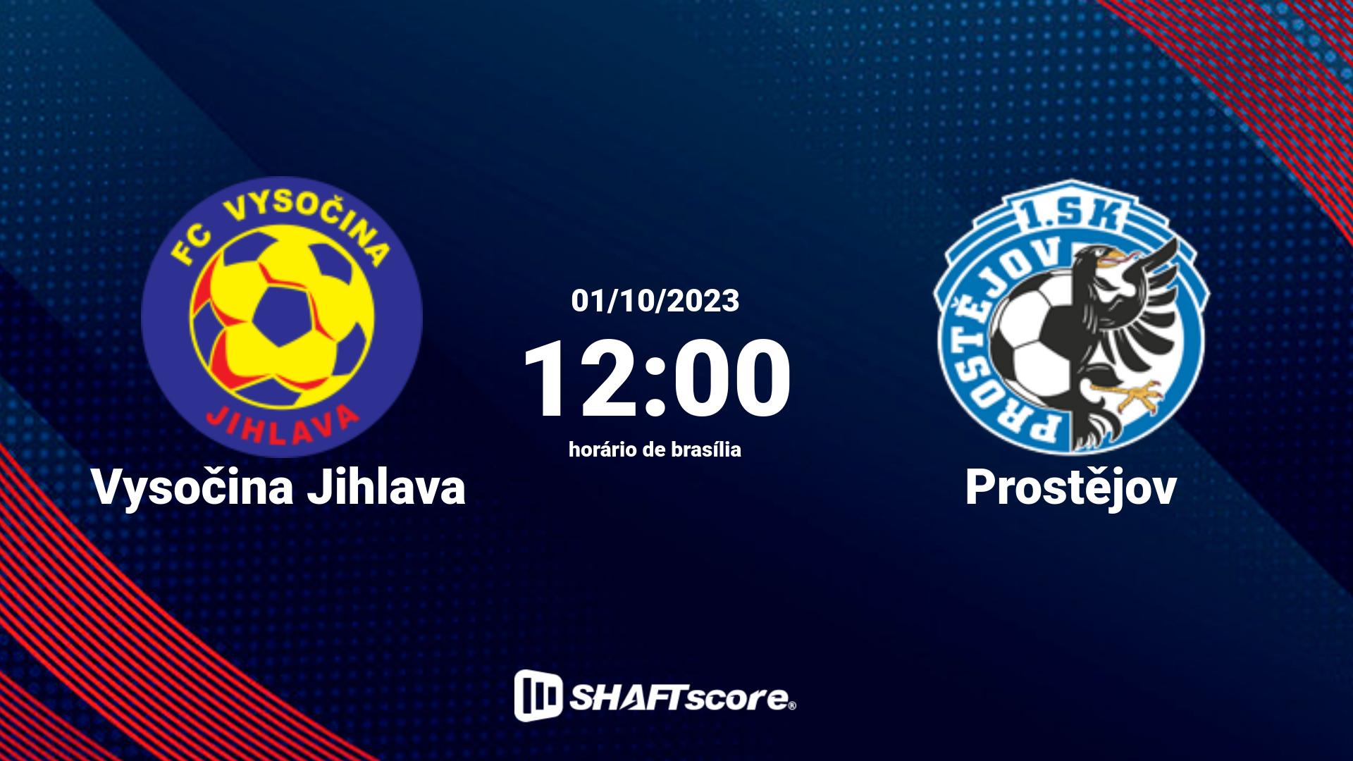 Estatísticas do jogo Vysočina Jihlava vs Prostějov 01.10 12:00