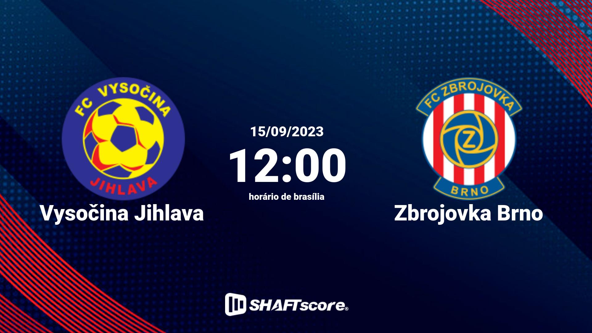 Estatísticas do jogo Vysočina Jihlava vs Zbrojovka Brno 15.09 12:00