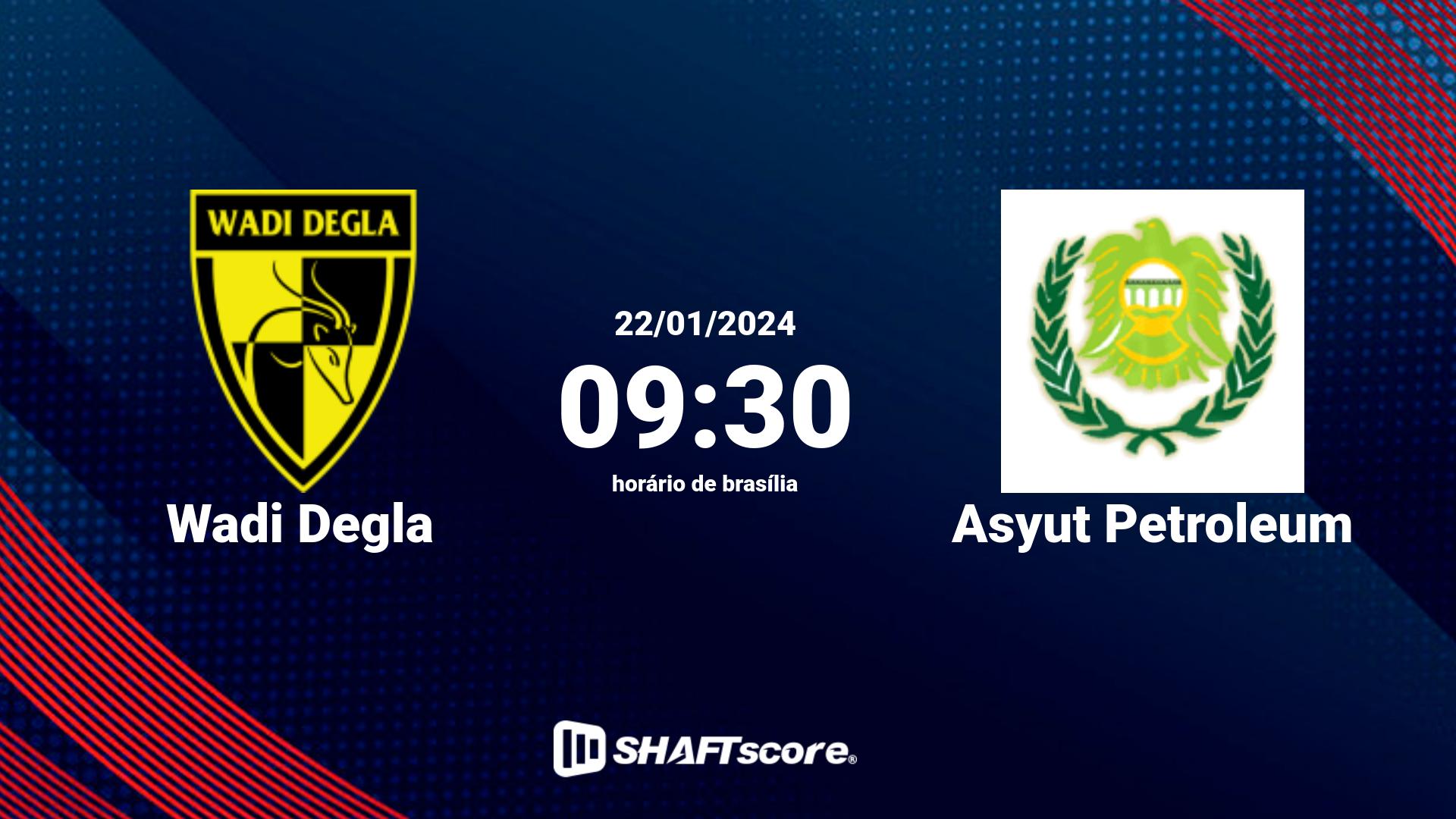 Estatísticas do jogo Wadi Degla vs Asyut Petroleum 22.01 09:30