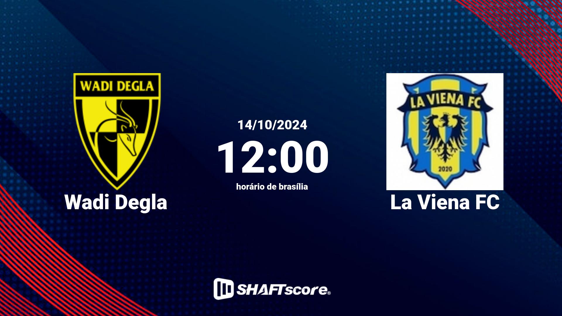 Estatísticas do jogo Wadi Degla vs La Viena FC 14.10 12:00