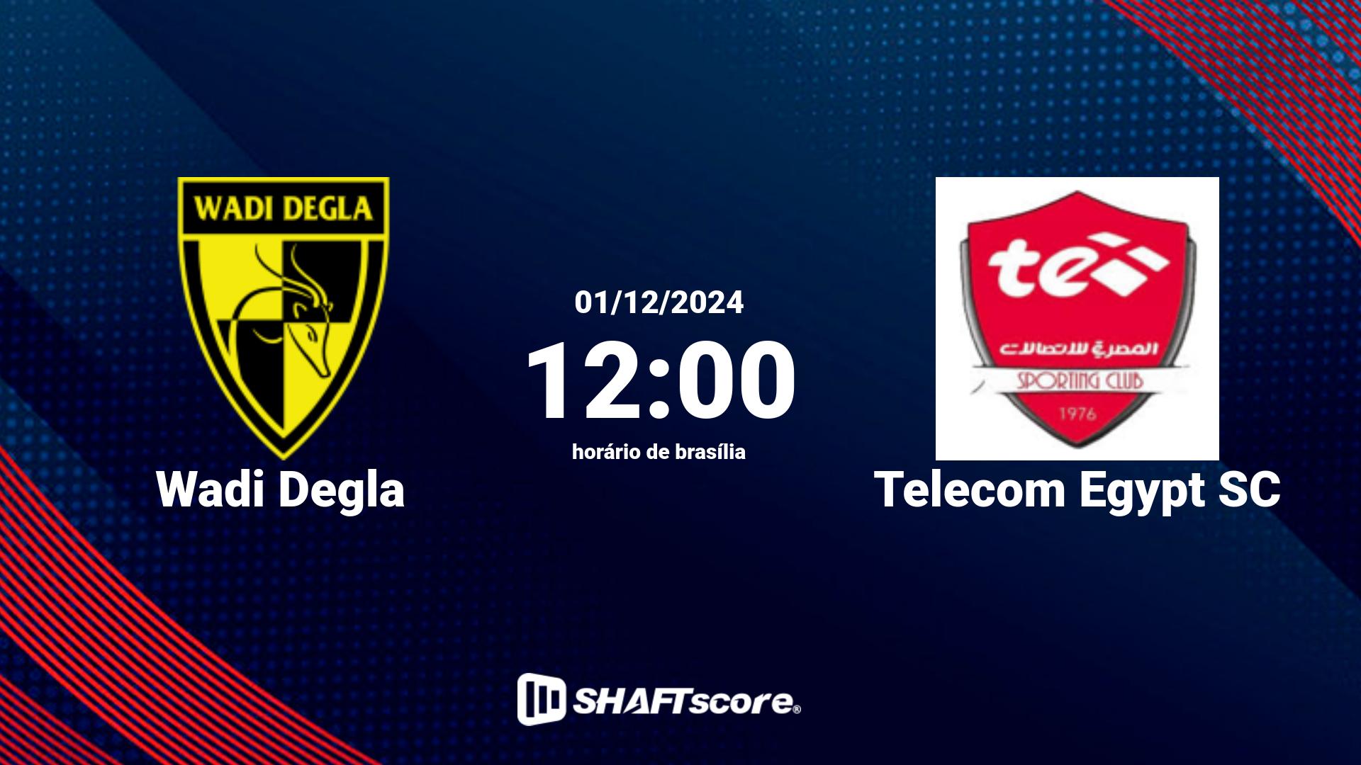 Estatísticas do jogo Wadi Degla vs Telecom Egypt SC 01.12 12:00