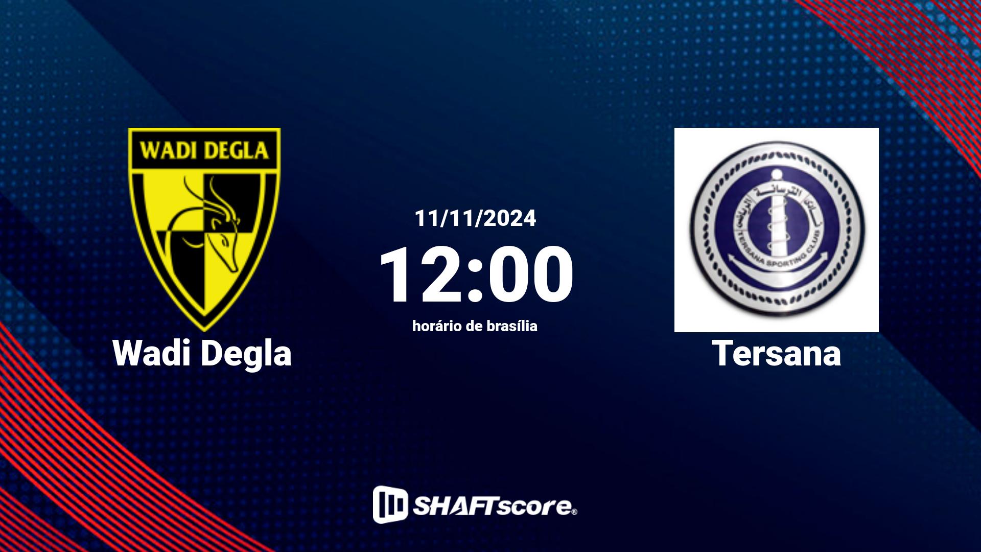 Estatísticas do jogo Wadi Degla vs Tersana 11.11 12:00