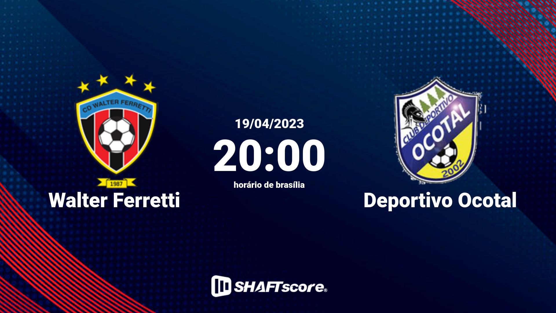 Estatísticas do jogo Walter Ferretti vs Deportivo Ocotal 19.04 20:00