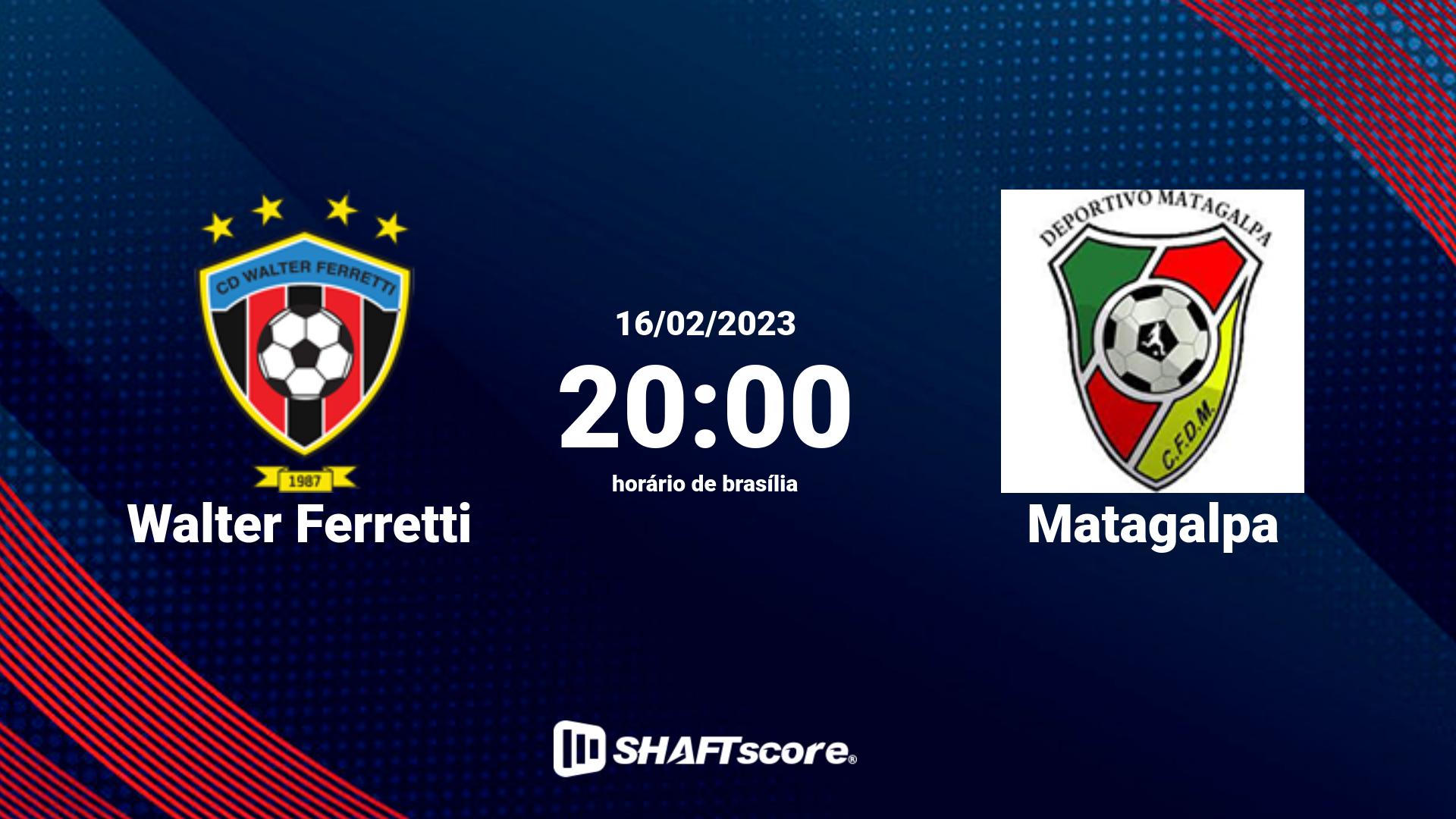 Estatísticas do jogo Walter Ferretti vs Matagalpa 16.02 20:00