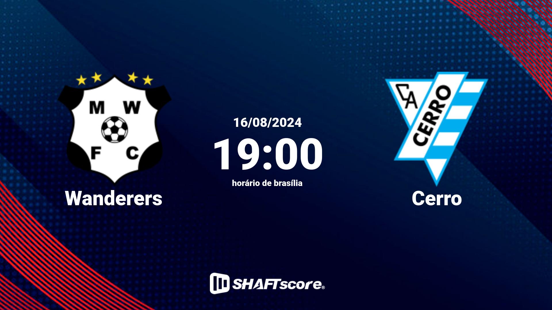 Estatísticas do jogo Wanderers vs Cerro 16.08 19:00