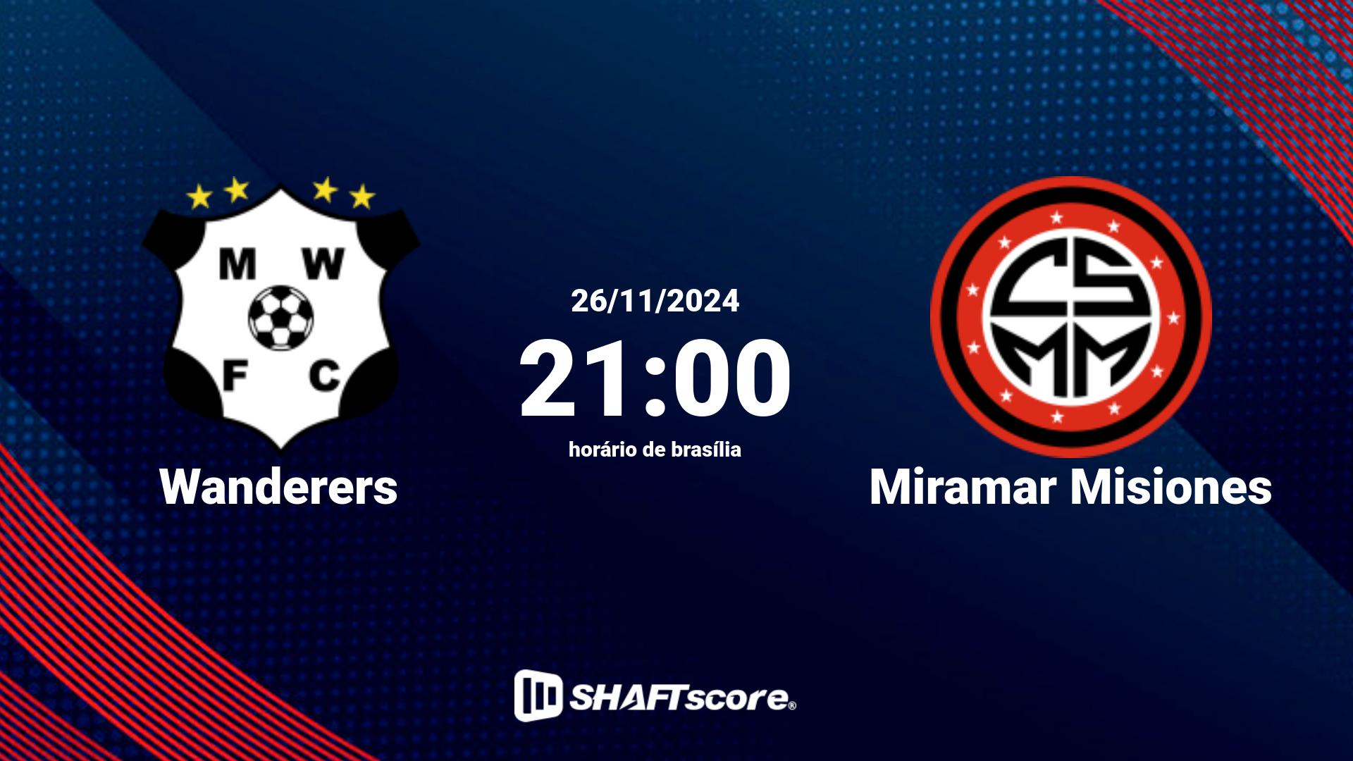 Estatísticas do jogo Wanderers vs Miramar Misiones 26.11 21:00