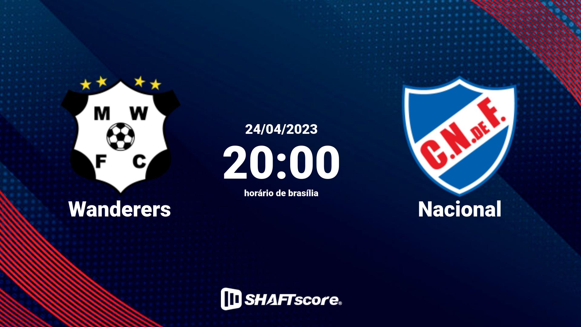 Estatísticas do jogo Wanderers vs Nacional 24.04 20:00